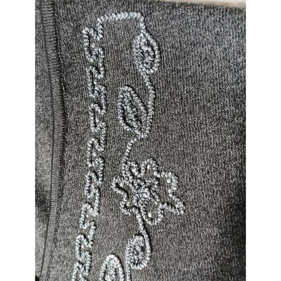 Y2K Vintage Beaded Vest Sweater Sz M Gray Boho Granny Retro Holiday Layer Preppy - Picture 6 of 16